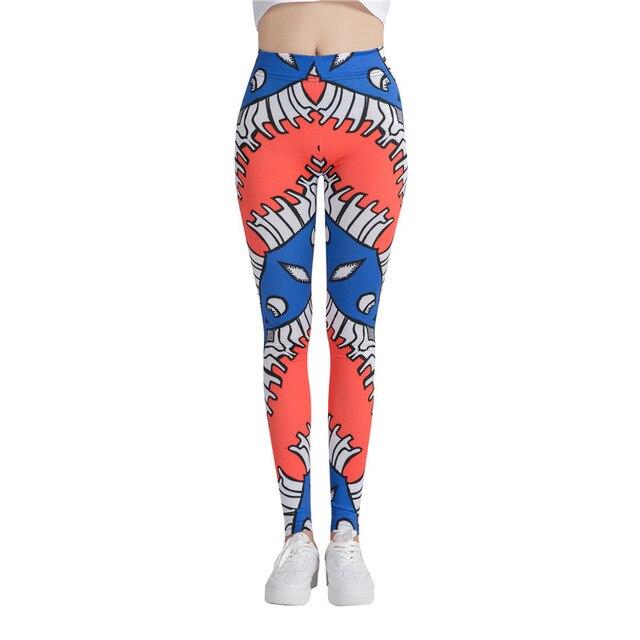 3D Printed Leggings Women Elastic Stretch Slim Leggings