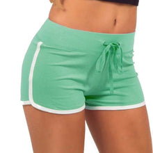 Load image into Gallery viewer, Shorts Women Casual Cotton Contrast Binding Side Split Elastic Waist Short