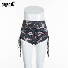 Load image into Gallery viewer, Women High Waist Shorts Camouflage Shorts Fashion Military  Casual