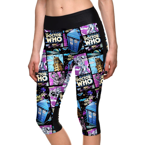 New Women Sportswear Cartoon Pattern Patchwork Digital Printing leggings