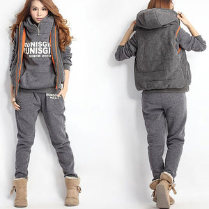 3PCS Running Sets Womens Hoodies