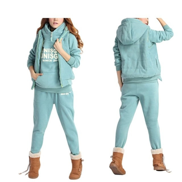 3PCS Running Sets Womens Hoodies