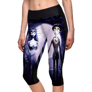 Bride And Groom Pattern Printing Women Elastic Force Outdoor Leggings